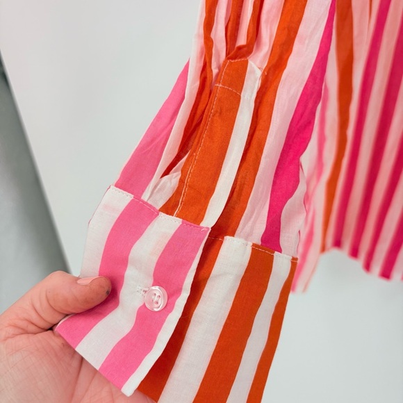 Beach Riot Alexa Top Cotton Sunset Stripes Button Down Large - Picture 5 of 8